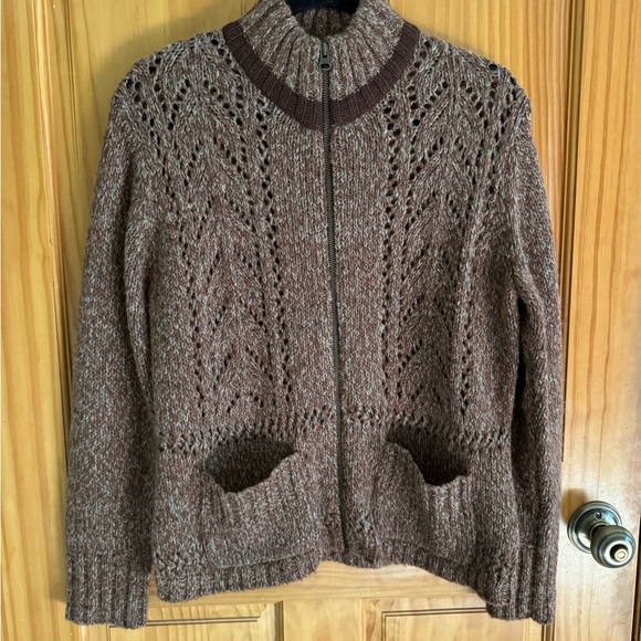 Woolrich Brown Zip-Up Cardigan Sweater - Picture 1 of 4